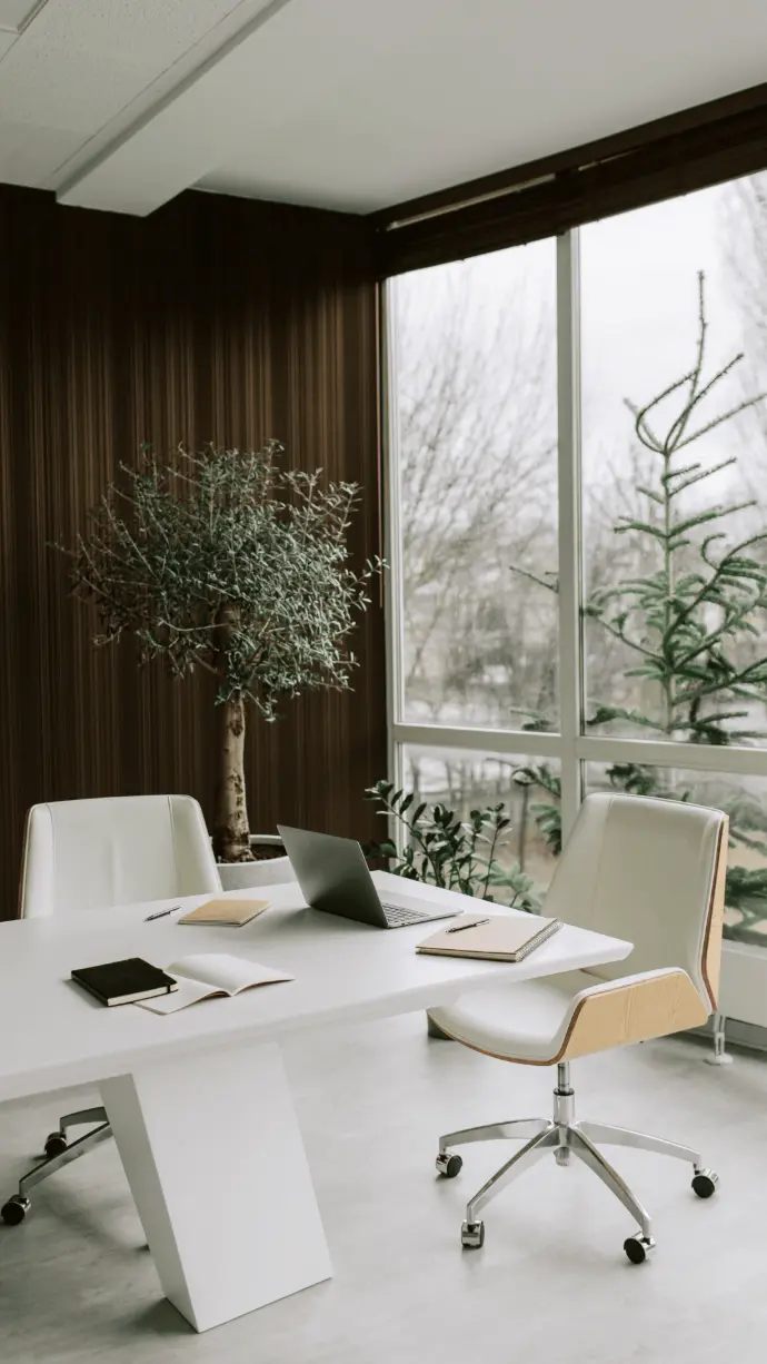 Meeting room renovation with conference table and LED lighting